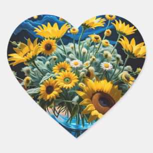 Flowers and Night Stewardship 1 - 001 Heart Sticker