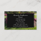 Flowers and Palm Trees Landscape Contractor Business Card (Back)