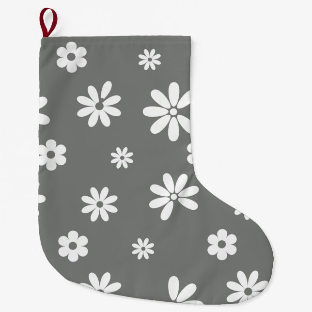 Flowers and Petals 2 Large Christmas Stocking (Front)