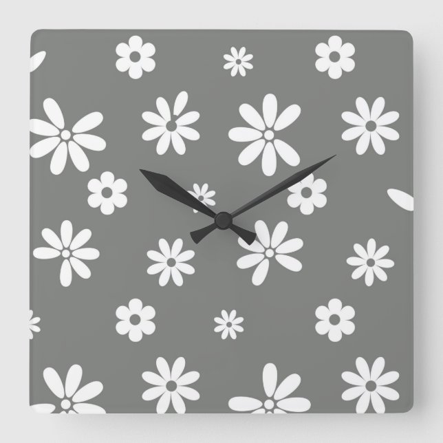 Flowers and Petals 2 Square Wall Clock (Front)