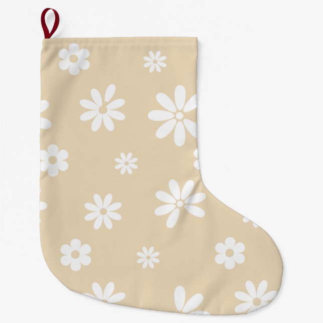 Flowers and Petals 7 Large Christmas Stocking (Front)