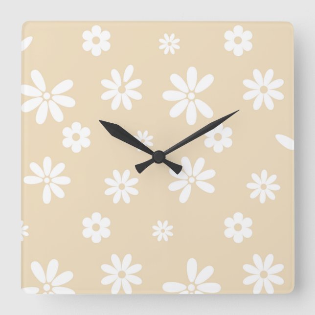 Flowers and Petals 7 Square Wall Clock (Front)