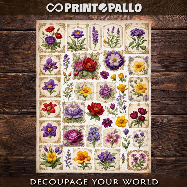 Flowers and plants decoupage element to cut out #6 tissue paper (Creator Uploaded)