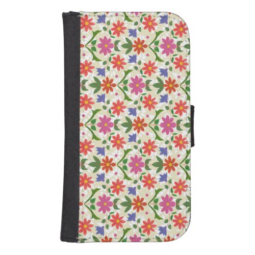 Flowers and Polka Dots on Ecru Wallet Phone Case