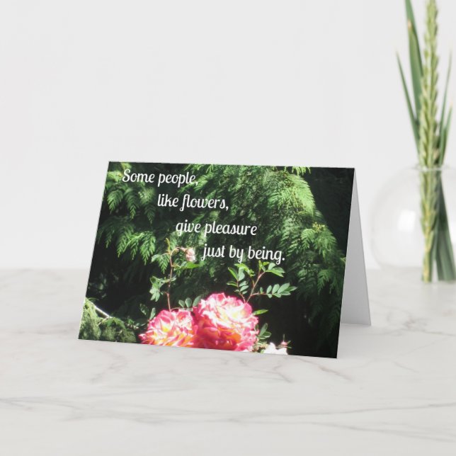 Flowers and quote about friendship card (Front)