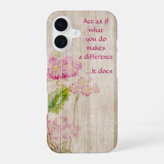 Flowers and Quotes iPhone Case (Back)