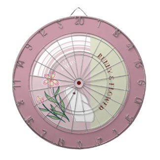 flowers and rabbits dart board