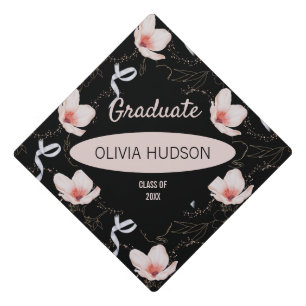 Flowers And Ribbons Graduation Cap Topper