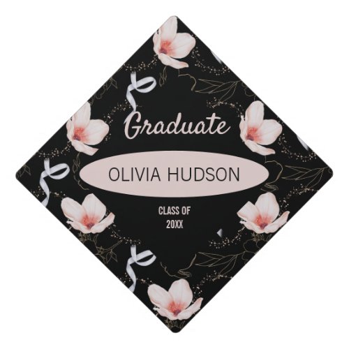 Flowers And Ribbons  Graduation Cap Topper