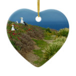Flowers and Seagulls on Anacapa Island Ceramic Ornament