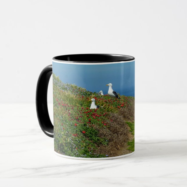 Flowers and Seagulls on Anacapa Island Mug (Front Left)