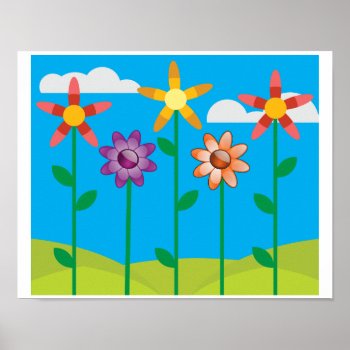 Flowers And Sky Child's Room Poster by Sideview at Zazzle