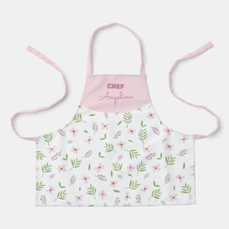 Flowers and spring leaves apron