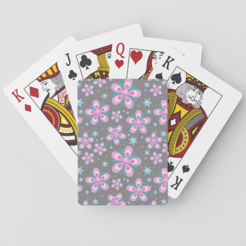 flowers and stars playing cards