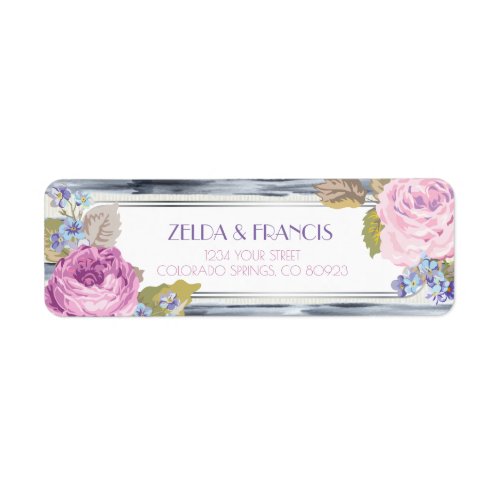 Flowers and Stripes Address Labels