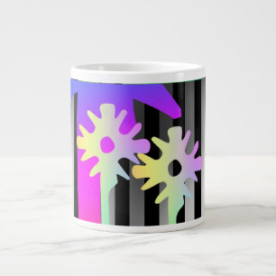 Flowers And Stripes Giant Coffee Mug