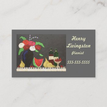 Flowers And Such Pianist Business Card by ronaldyork at Zazzle