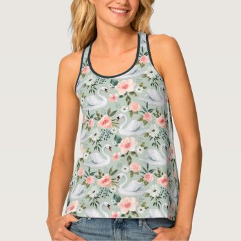 Flowers And Swans Tank Top by FairyWoods at Zazzle