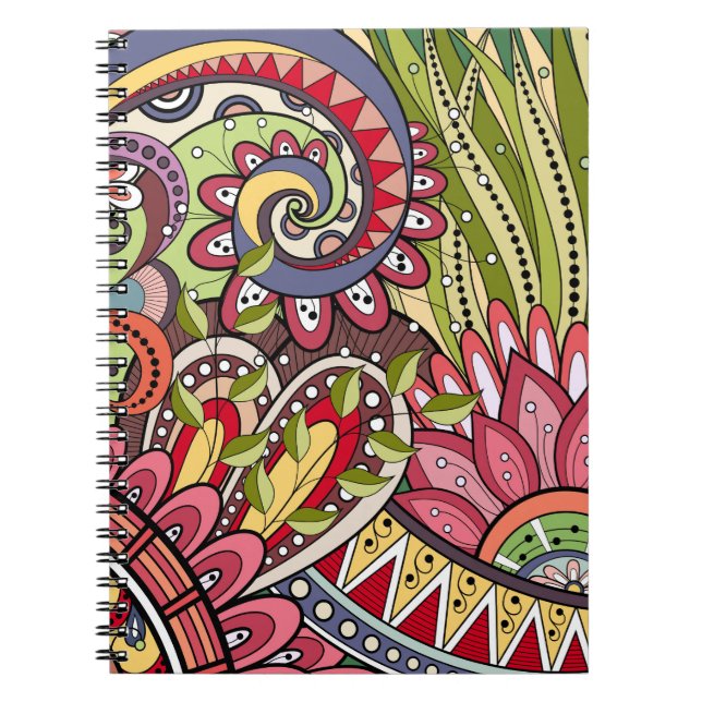 Flowers And Swirl P13 Notebook (Front)