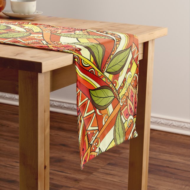 Flowers And Swirl P3 Short Table Runner (In Situ)
