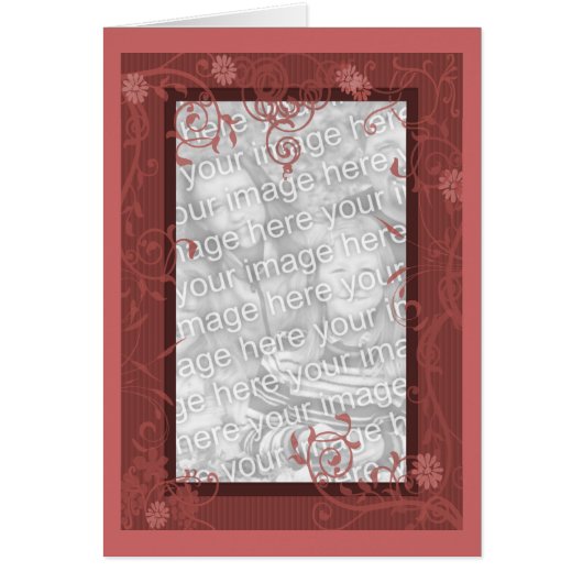 Flowers And Swirls Design Photo Card (Front)