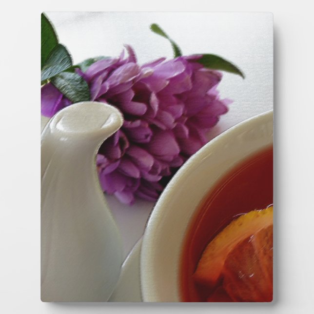 flowers and tea plaque (Front)