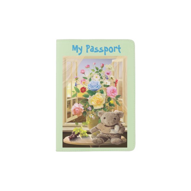 Flowers and Teddy Passport Holder (Front)