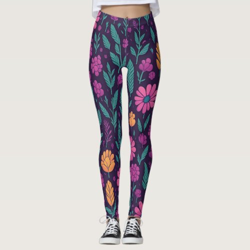 flowers_and_trees_rai leggings