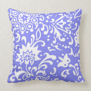 Periwinkle Pillows Decorative Throw Zazzle Flowers And Vines Pattern On Periwinkle Color Throw Pillow