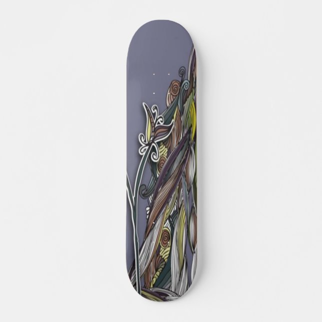 Flowers and Waves Skateboard Deck (Front)