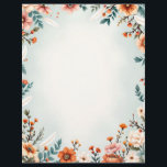 Flowers and White Feathers Letterhead<br><div class="desc">A wonderfully boho design of peachy and white flowers,  white feathers,  and a pale aqua background make this letterhead perfect for your correspondence,  newsletters,  and invitations.</div>