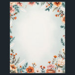 Flowers and White Feathers Letterhead<br><div class="desc">A wonderfully boho design of peachy and white flowers,  white feathers,  and a pale aqua background make this letterhead perfect for your correspondence,  newsletters,  and invitations.</div>