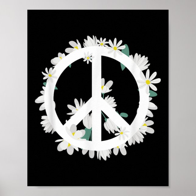 Flowers Anti-war Logo Daisies Peace Sign  (Front)