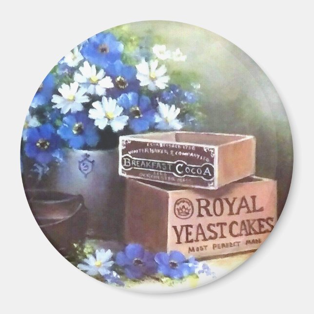 Flowers Antiques Wooden Advertising Crates  Magnet (Front)