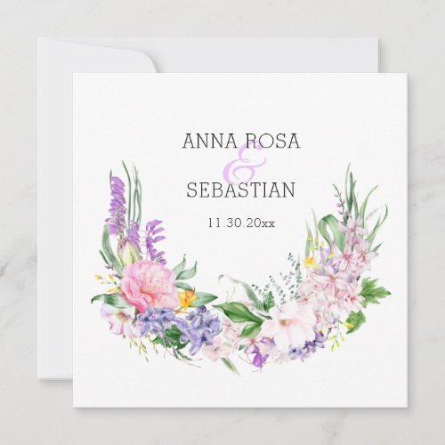 *~* Flowers AR12 QR RSVP PHOTO Wedding Invitation