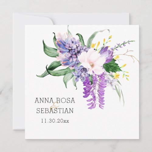 *~* Flowers AR15 QR RSVP Floral Wedding Invitation