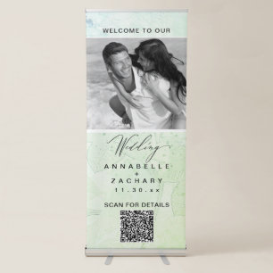 *~* Flowers AR26 Romantic Mint Wedding  Modern  Retractable Banner