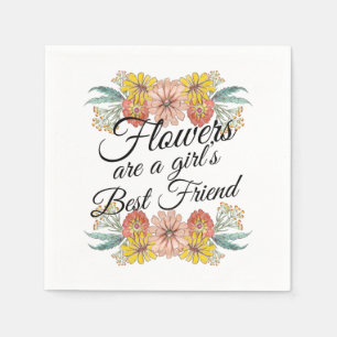 Flowers Are a Girls Best Friend - Zinnia Art Napkins