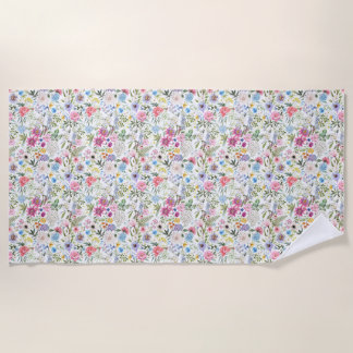 Flowers Are The Words Of The Earth Beach Towel