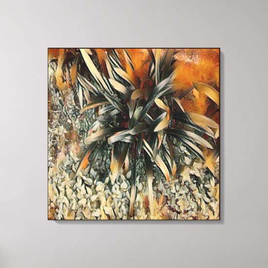 Flowers Art  Brown Trimming Canvas Print