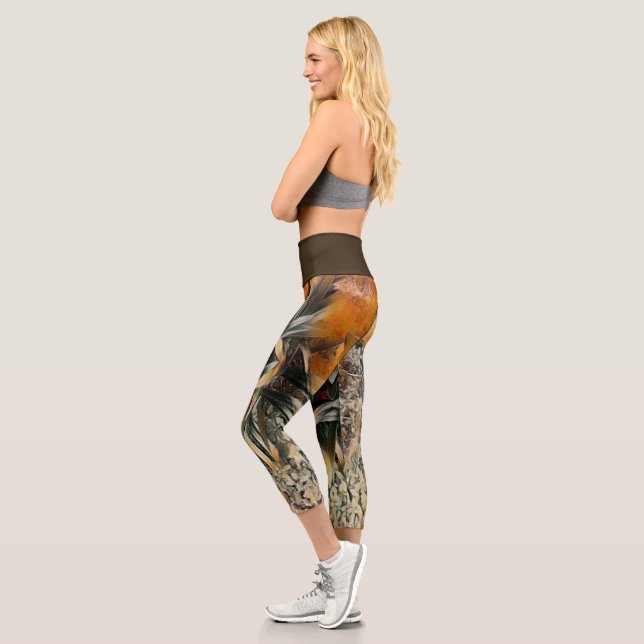 Flowers Art Capri Leggings (Left)