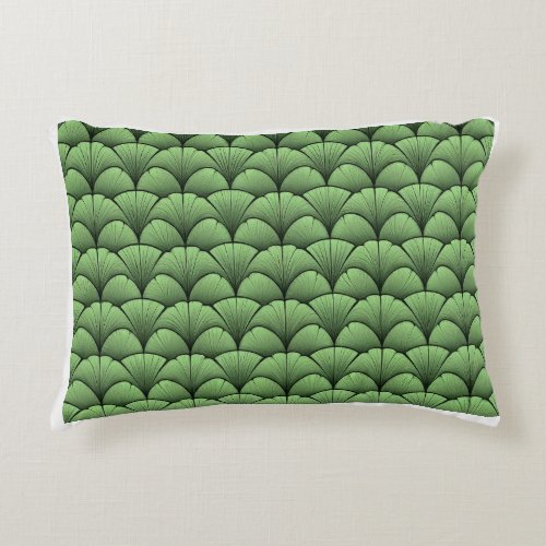 flowers art deco green meticulous precision cl accent pillow