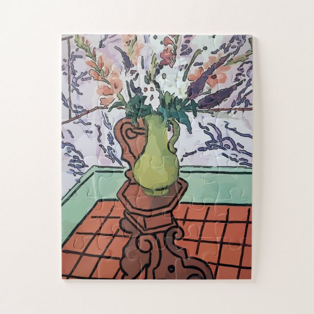 Flowers Art Deco Jigsaw Puzzle (Vertical)