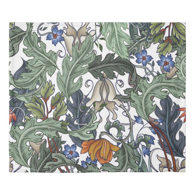 Flowers, art deco, modern, seamless. duvet cover (Front)