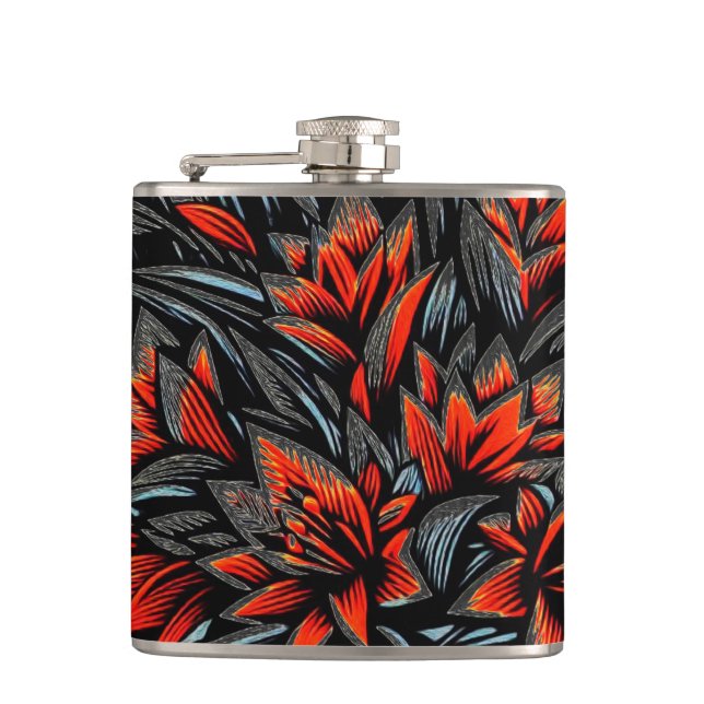 Flowers Art Flask (Front)