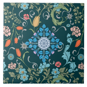 Flowers,art nouveau ,William Morris style Ceramic Tile