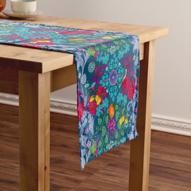 Flowers,art nouveau ,William Morris style     Short Table Runner (In Situ)