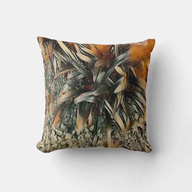 Flowers Art Throw Pillow (Front)