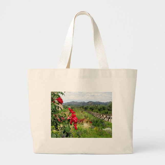 Flowers at Castello di Amorosa Large Tote Bag (Front)