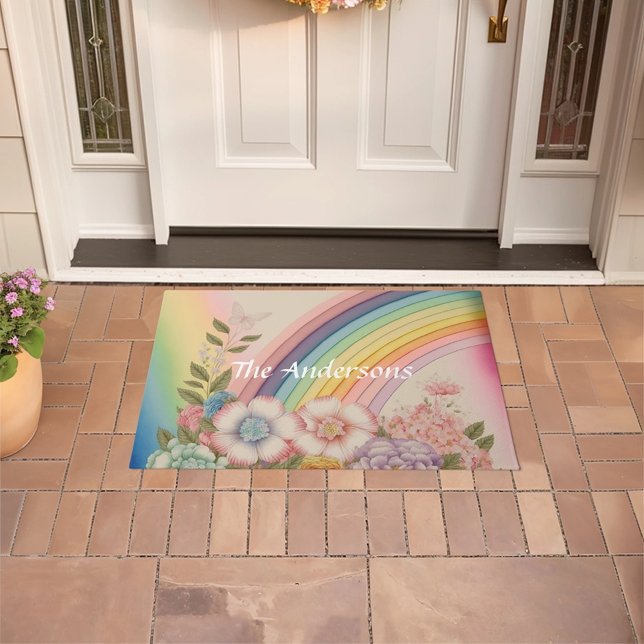 Flowers At The End Of The Rainbow Doormat (Creator Uploaded)